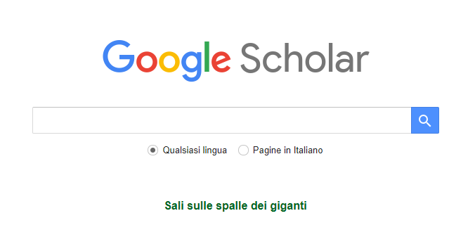 Google Scholar italiano: Google Scolar Research, Google Scholar Author, Google Scholar Citation.