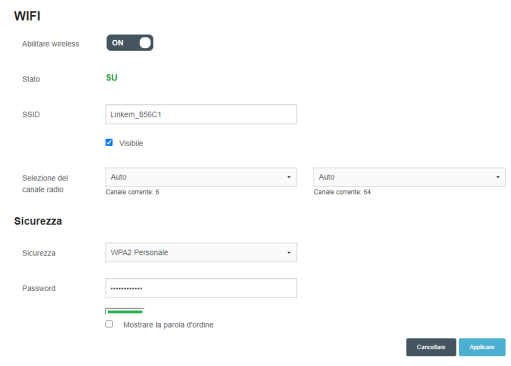 cambio password modem linkem e conf dispositivi collegati